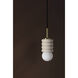 Bibi 2 Light 4 inch Aged Brass/Ceramic Antique Ivory Pendant Ceiling Light