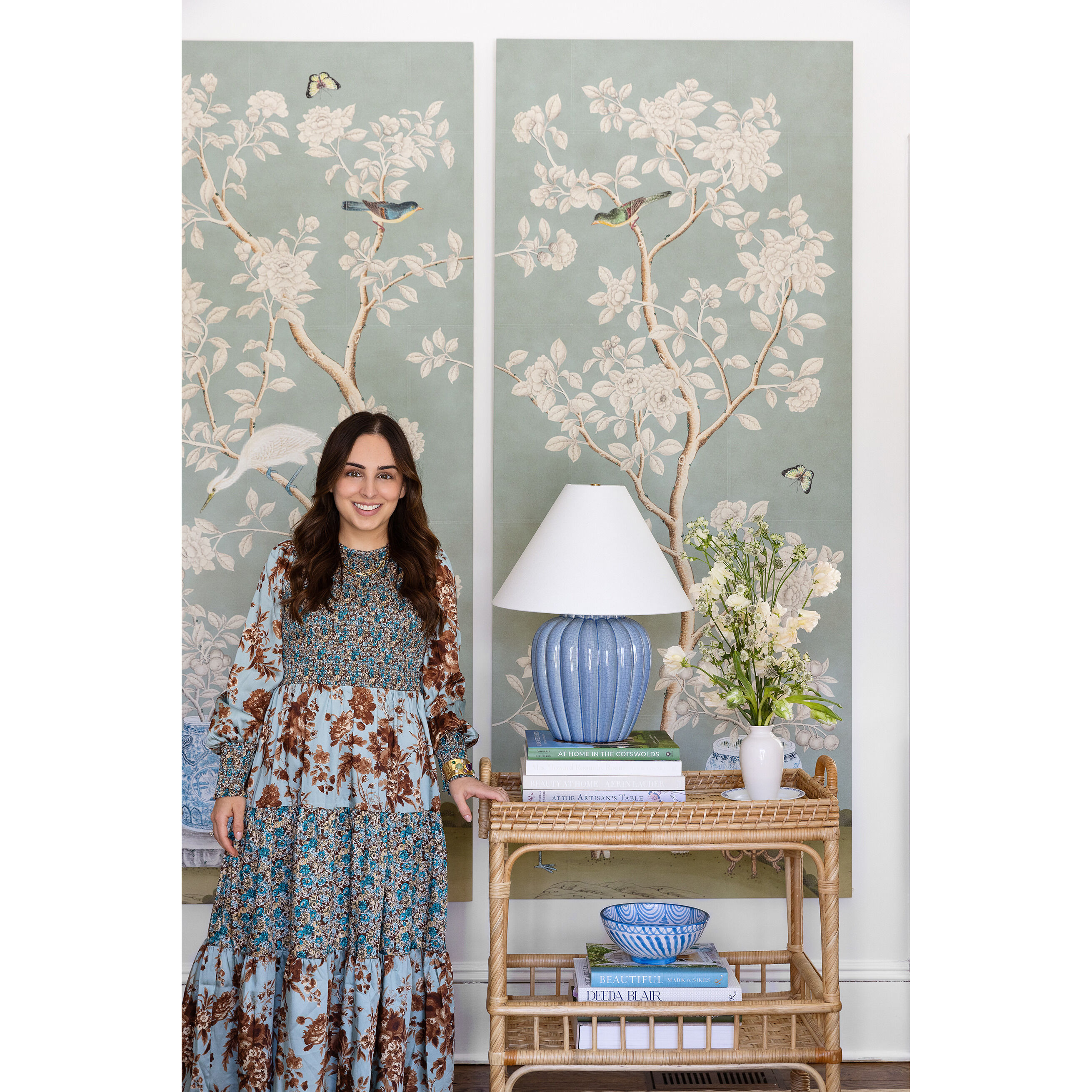 Clarendon 20 inch 60.00 watt Aged Brass and Blue Table Lamp Portable Light