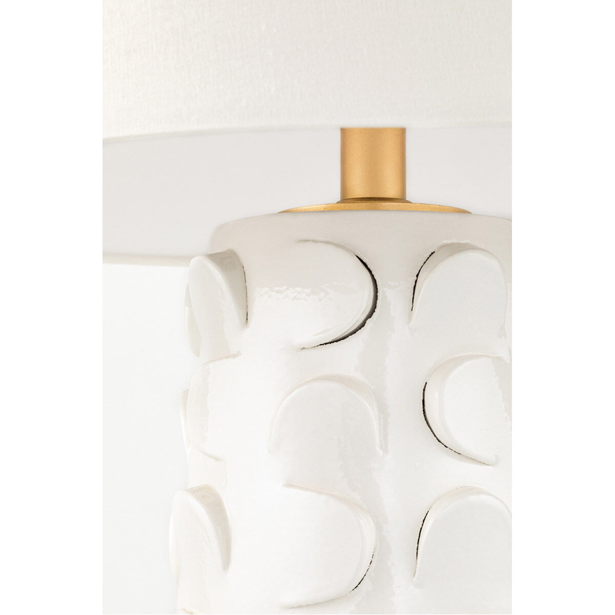 Naomi 27 inch 75 watt White Lustro / Gold Leaf Combo Table Lamp Portable Light