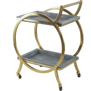 Luxe Grey/Gold Bar Cart