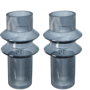 Ribbed Glass 11.80 inch  X 5.90 inch Vase