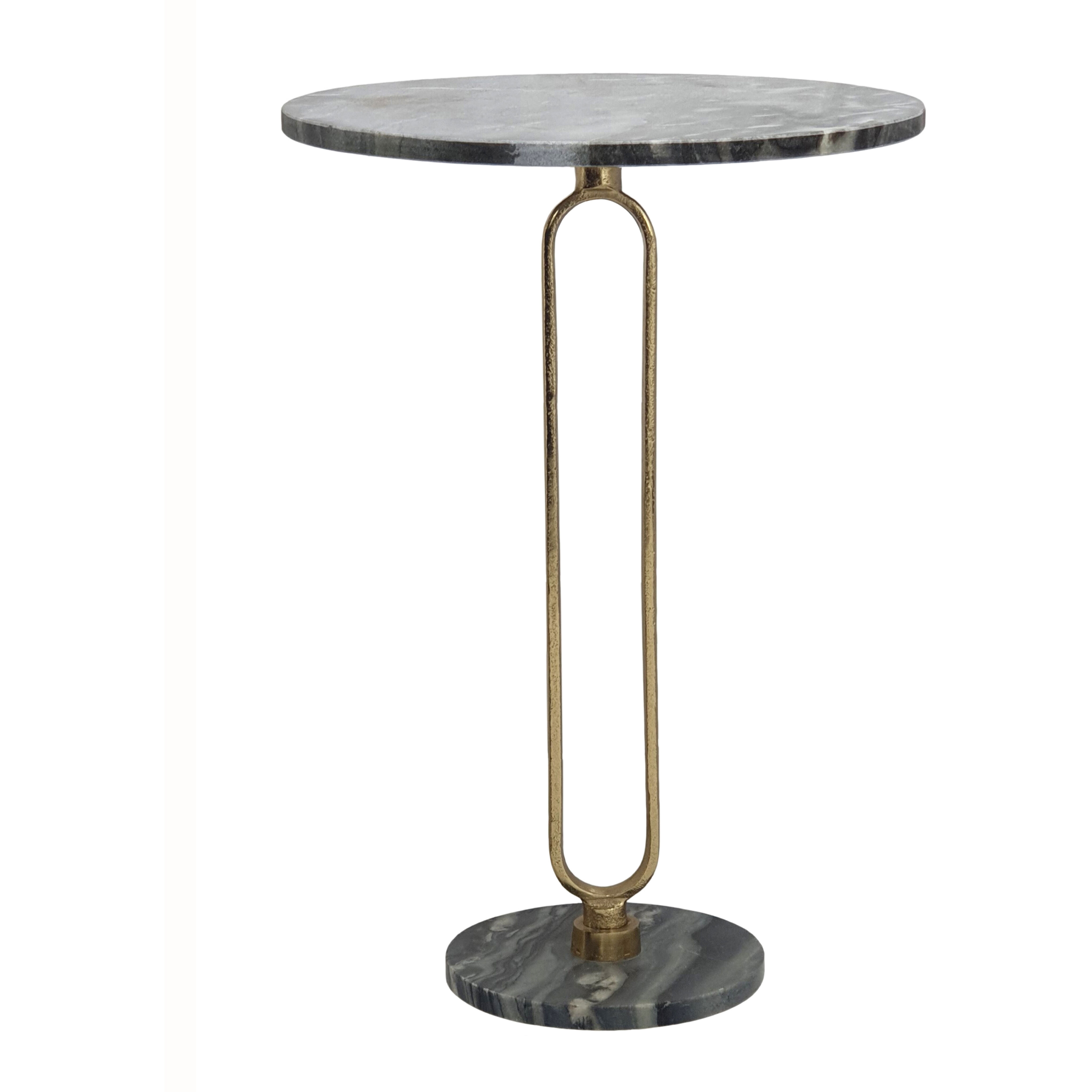 Alexus 16 inch Black/Gold Side Table