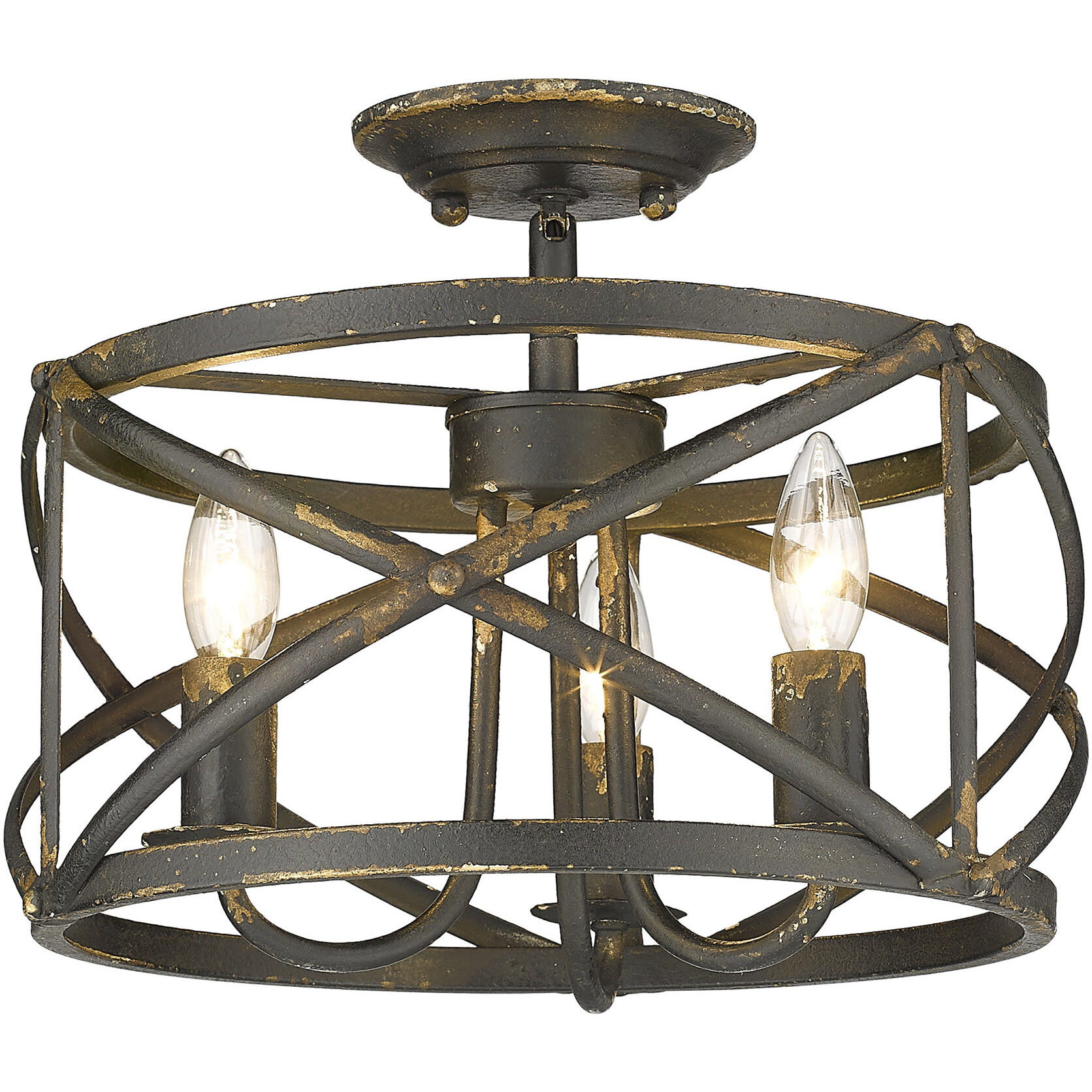 Alcott 3 Light 13.50 inch Semi-Flush Mount