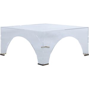 Cindy 40 X 40 inch Clear Acrylic / Brushed Brass Coffee Table