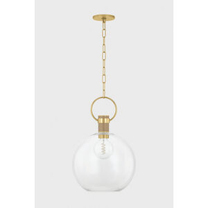 Catrine 1 Light 16 inch Aged Brass Pendant Ceiling Light