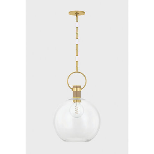 Catrine 1 Light 16 inch Aged Brass Pendant Ceiling Light