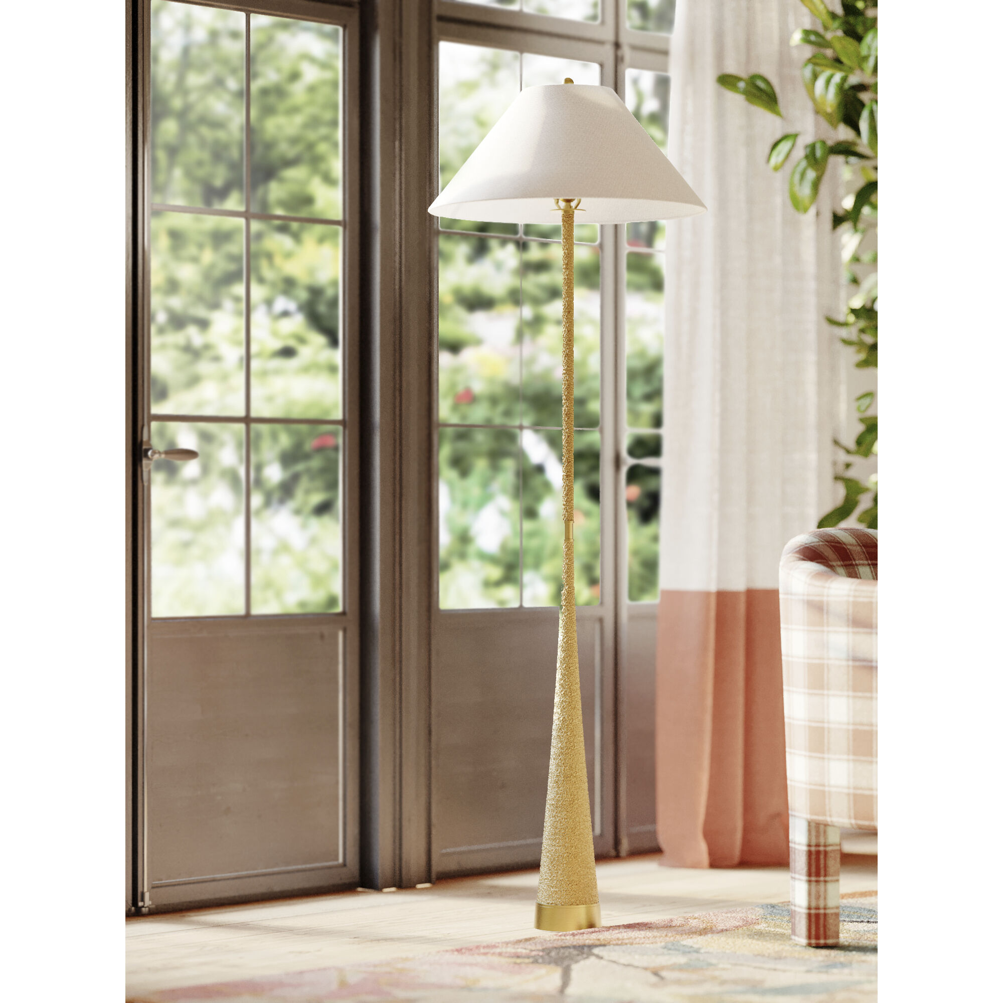 Indie 64 inch 15.00 watt Aged Brass Floor Lamp Portable Light
