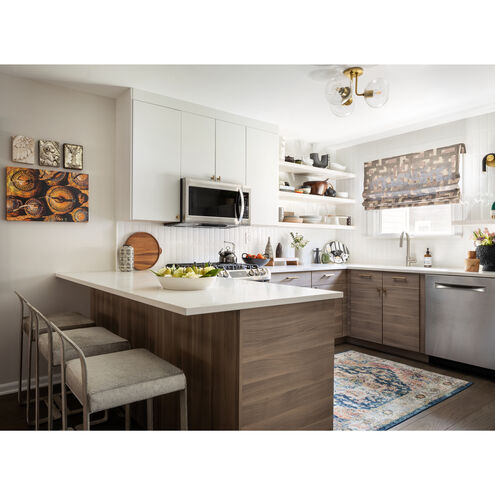 Margot 3 Light 20 inch Aged Brass Semi Flush Ceiling Light