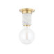 Asime 1 Light 5 inch Aged Brass Flush Mount Ceiling Light