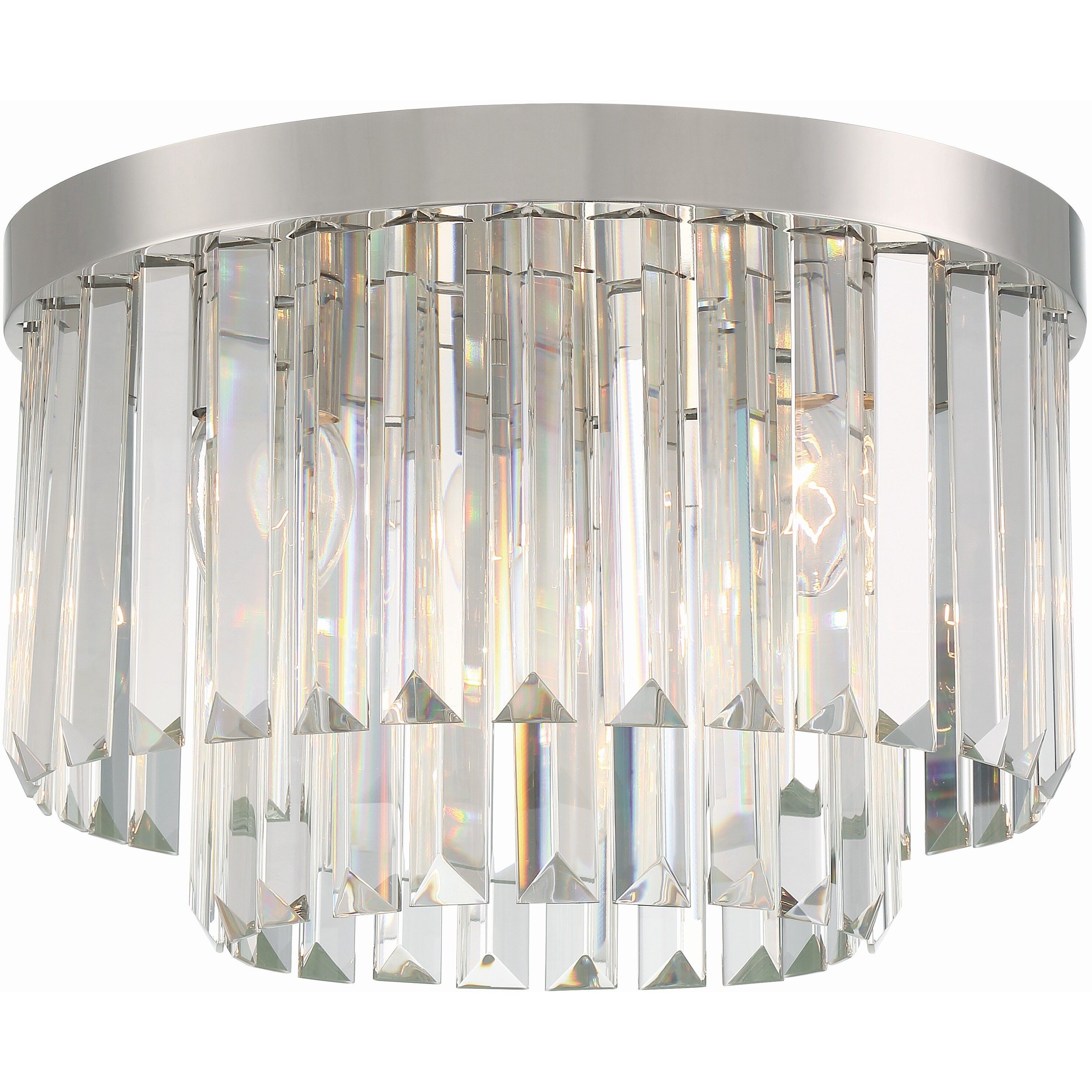 Hayes 4 Light 16 inch Polished Nickel Flush Ceiling Light
