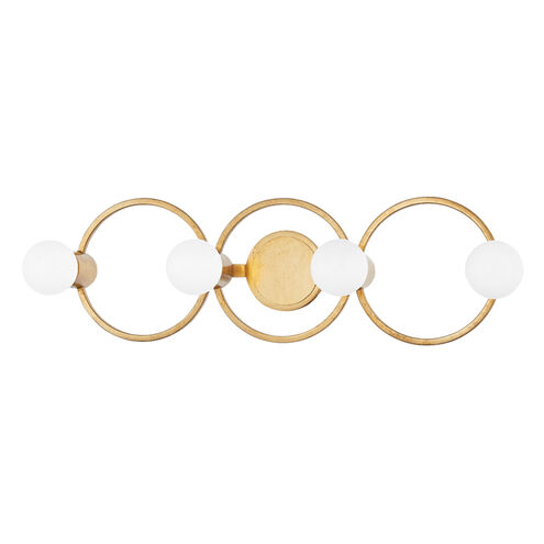 Hope 4 Light 28 inch Gold Leaf Bath And Vanity Wall Light