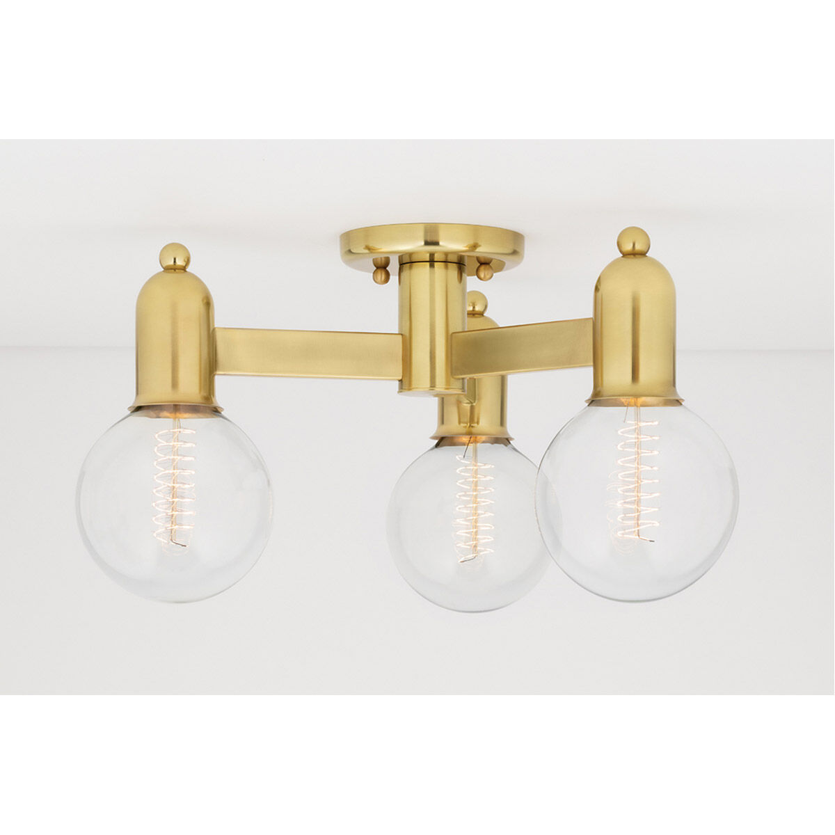Bryce 3 Light 18 inch Aged Brass Semi Flush Ceiling Light