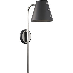 Meta LED 6.75 inch Polished Nickel Wall Sconce Wall Light in Polished Nickel and Black
