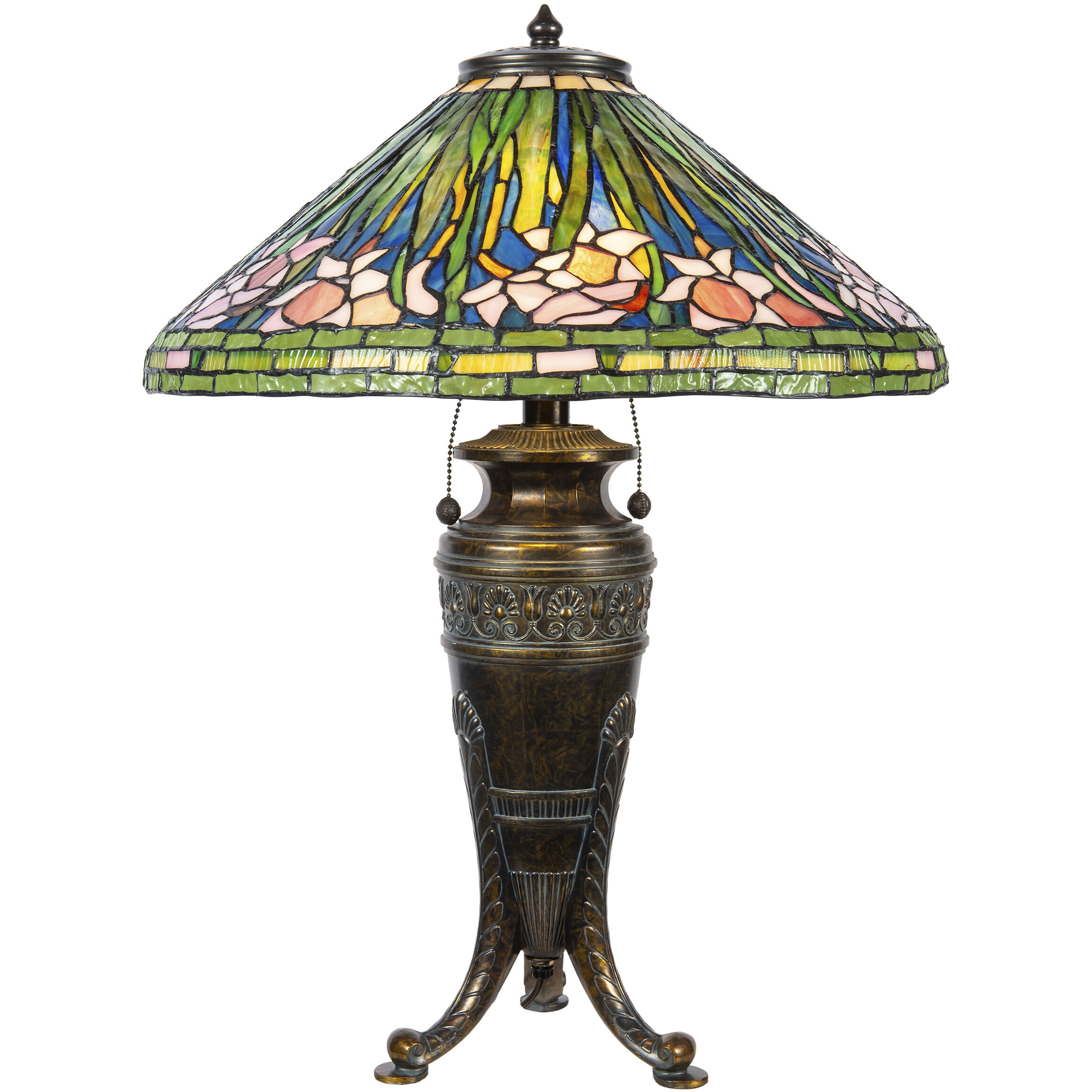 Pink Glades 27.5 inch 75.00 watt Pink Tiffany Table Lamp Portable Light