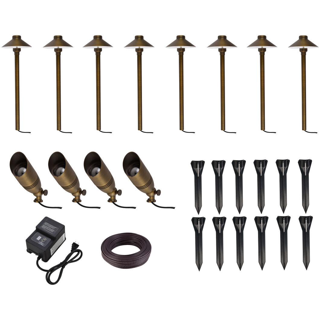 Anthony Antique Brass Outdoor Landscape Starter Kit