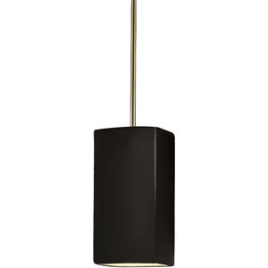 Radiance Collection 1 Light 5.5 inch Real Rust with Matte Black Pendant Ceiling Light