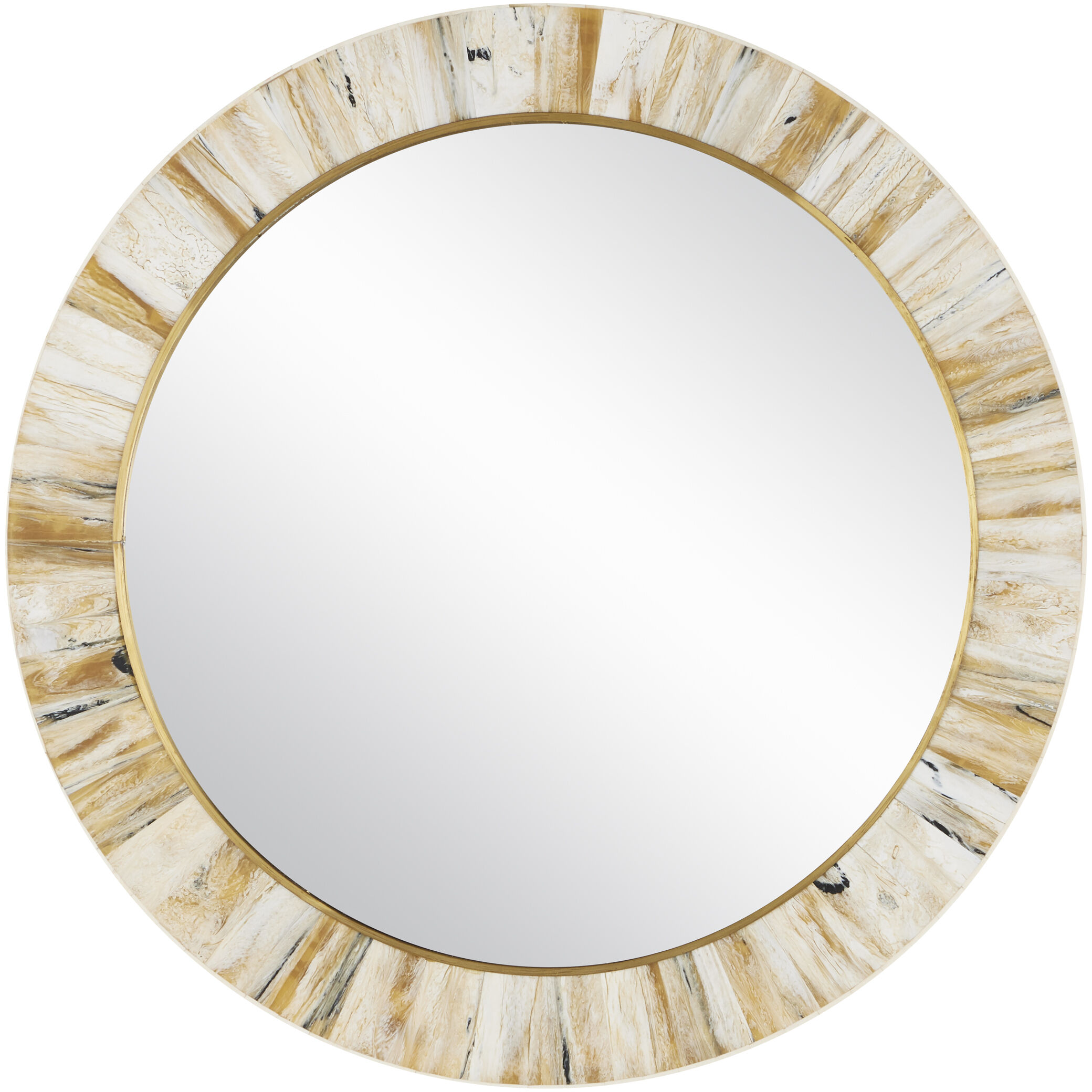 Niva 24 inch Cream and Brass with Mirror Wall Mirror