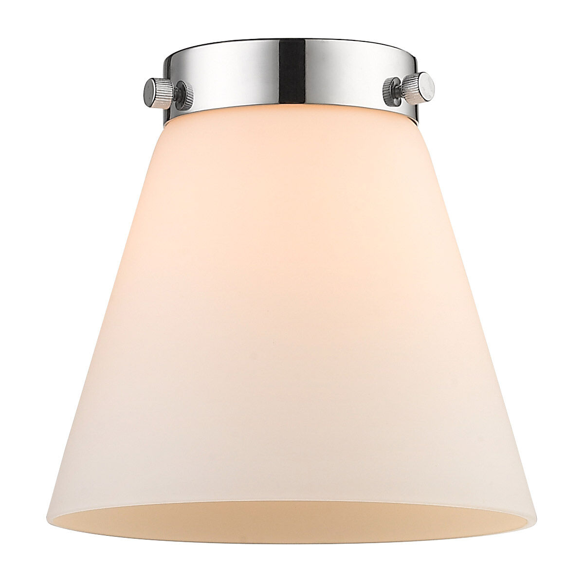 Small Cone Matte White Cased Glass, Small, Cone