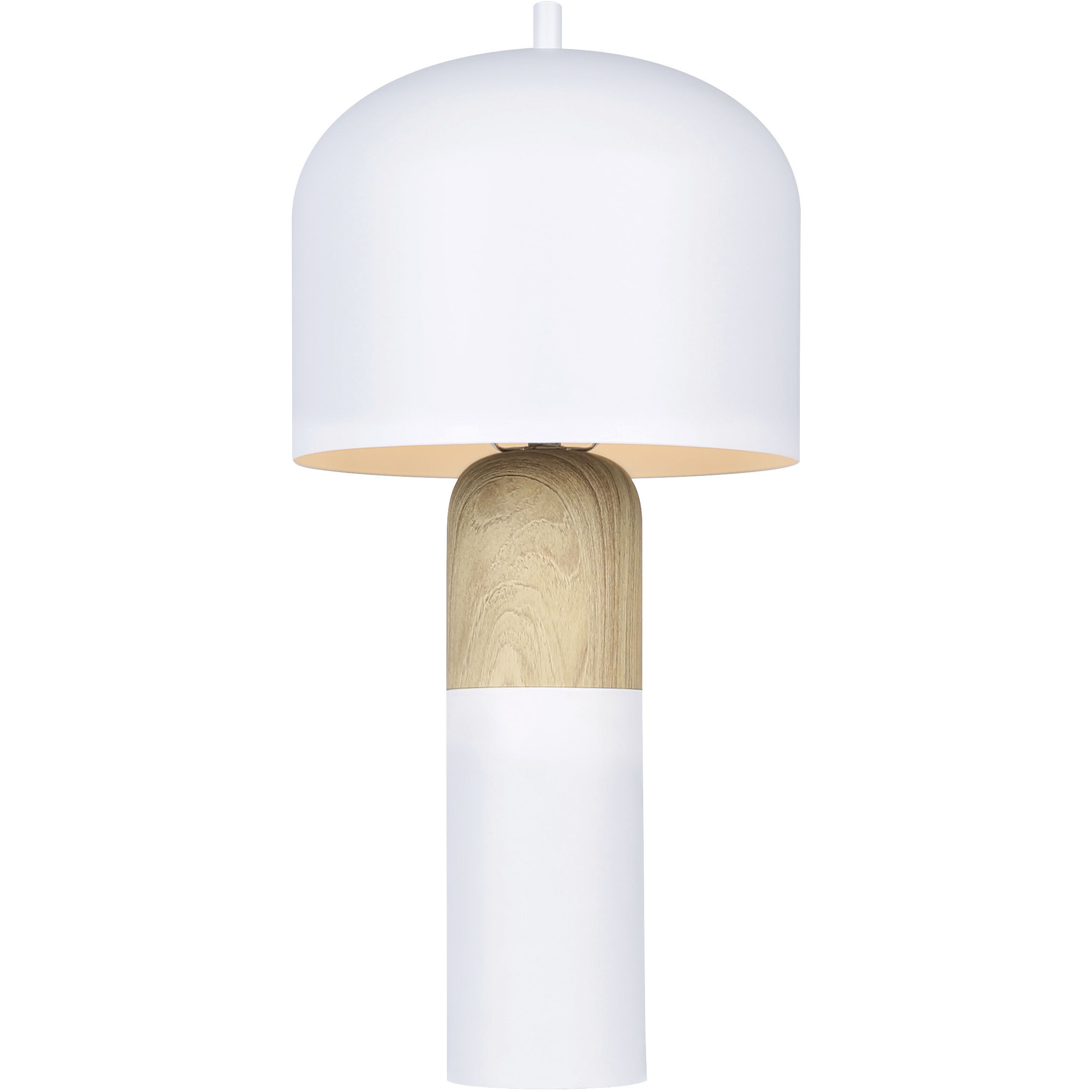 Caleb 19 inch 60.00 watt Matte White & Wood Table Lamp Portable Light