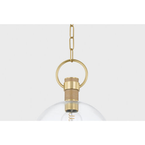 Catrine 1 Light 12 inch Aged Brass Pendant Ceiling Light