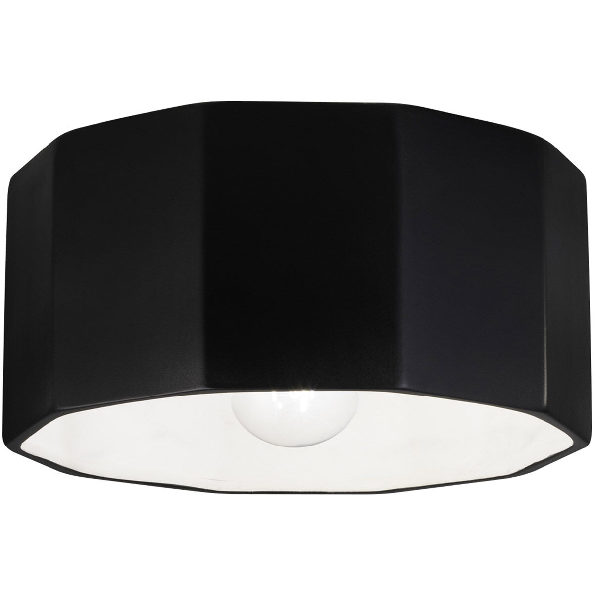 Radiance Collection 1 Light 12.25 inch Carbon Matte Black/Champagne Gold Outdoor Flush-Mount
