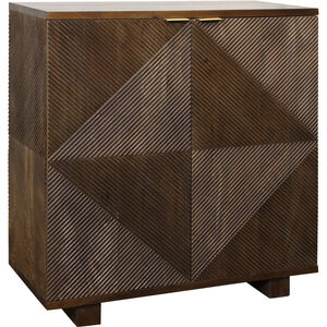 Angleton Espresso Brown and Brushed Brass Cabinet