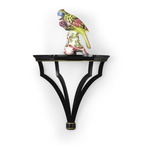 Chelsea House 13 inch Black/Gold Wall Shelf, Medium