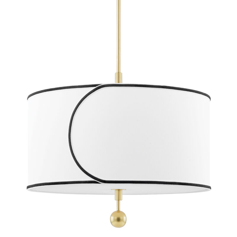Zara 3 Light 24 inch Aged Brass Pendant Ceiling Light