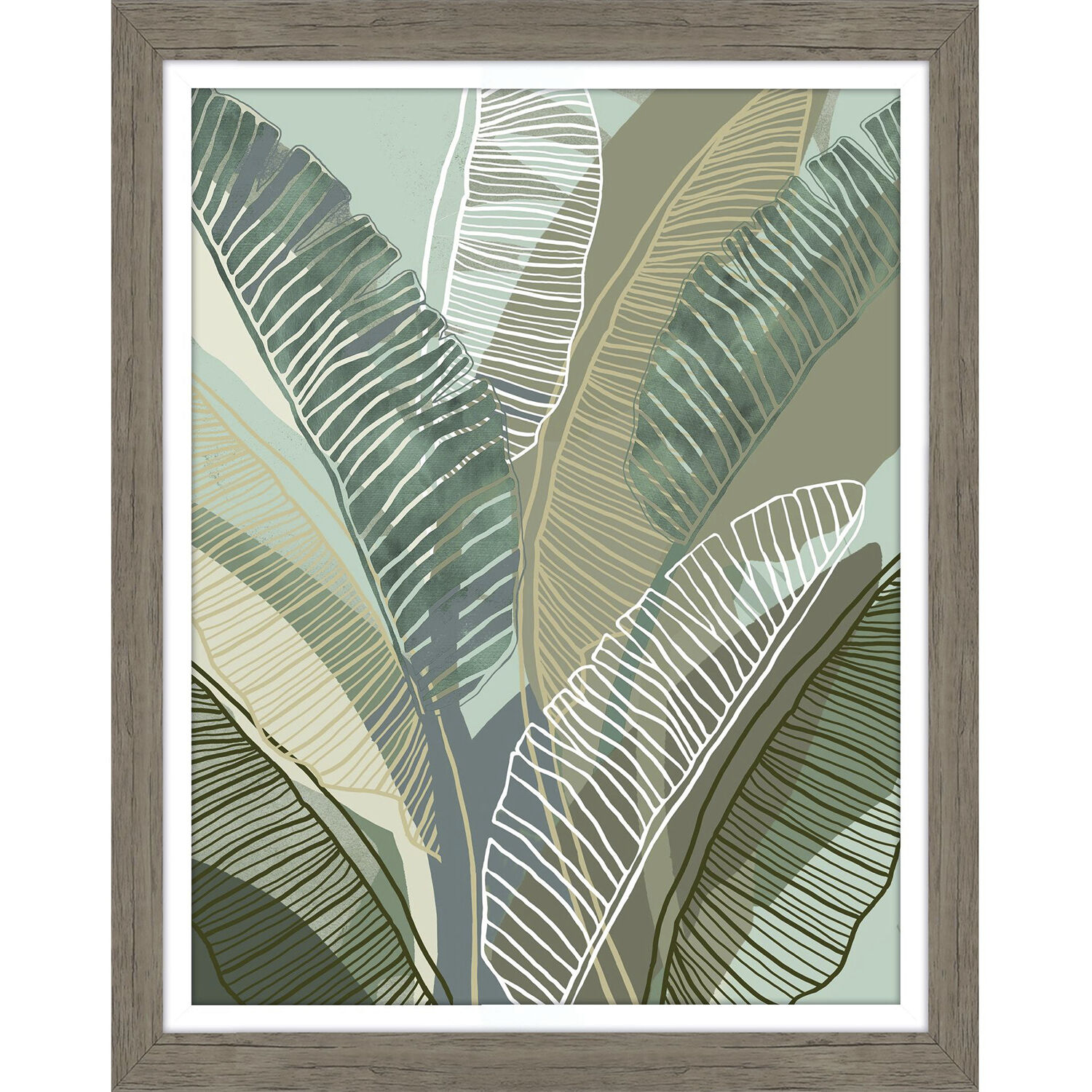 Tropical Botanical 28 X 22 inch Non-Glass Framed Art, Propac