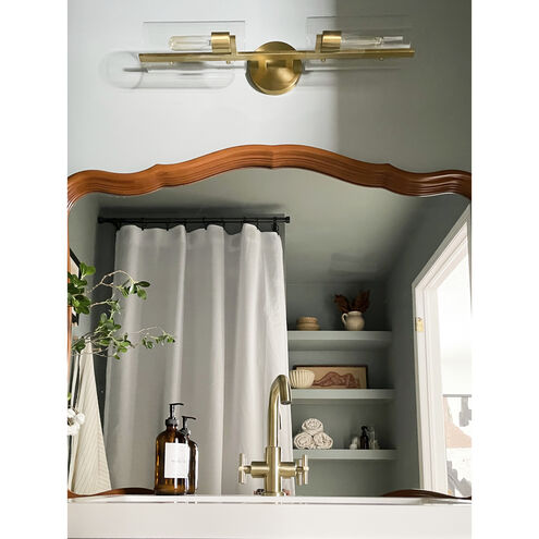 Ariel 2 Light 6 inch Aged Brass Wall Sconce Wall Light