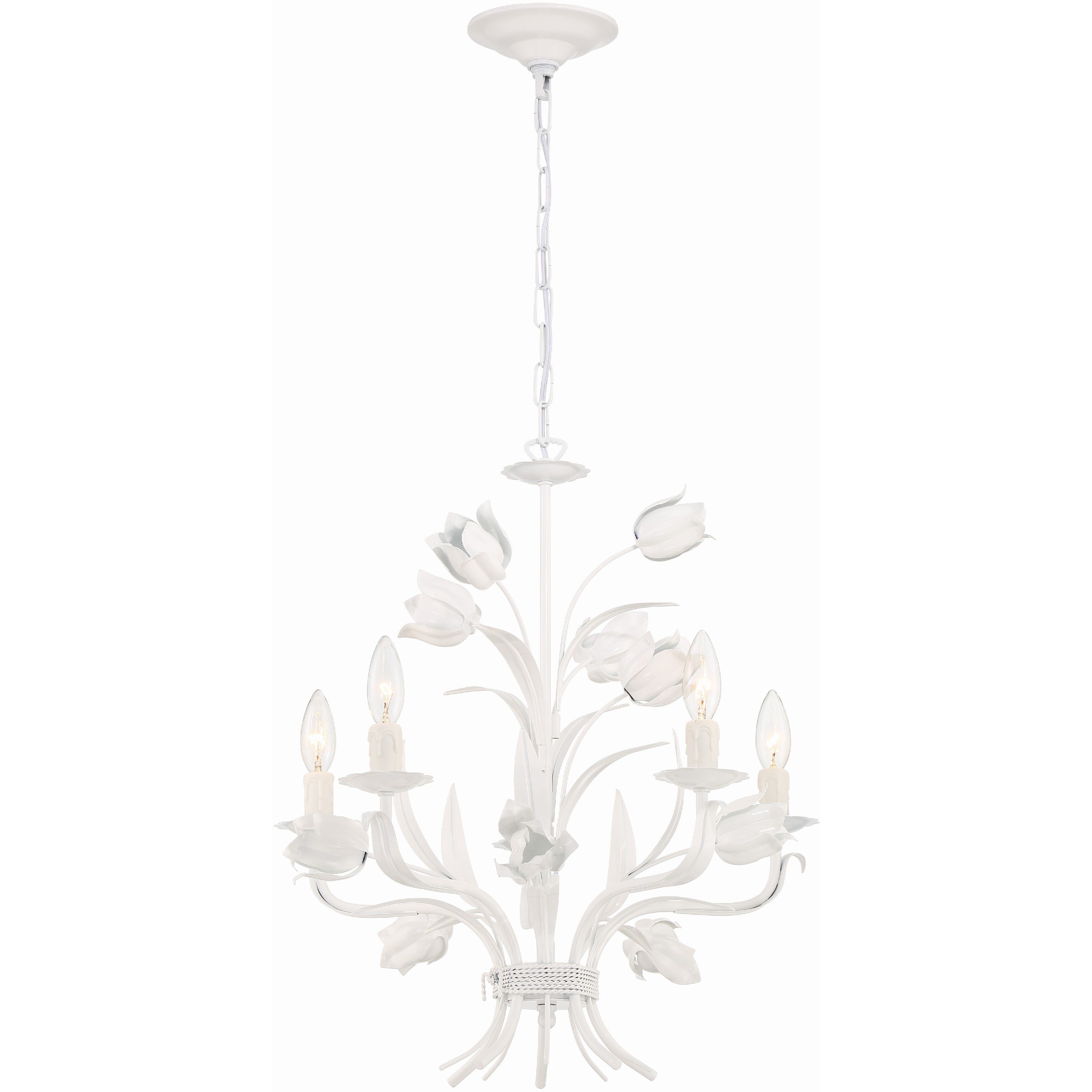 Southport 5 Light 20 inch Wet White Chandelier Ceiling Light