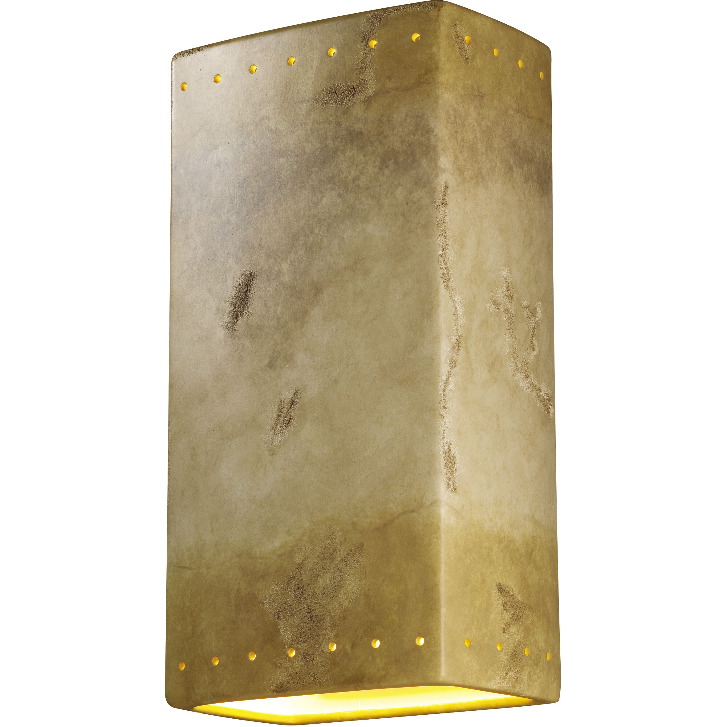 Ambiance Rectangle LED 11 inch Celadon Green Crackle Wall Sconce Wall Light, Really Big