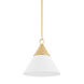 Mica 1 Light 13 inch Aged Brass Pendant Ceiling Light