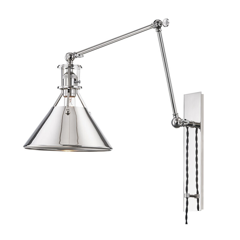 Metal No.2 1 Light 9.50 inch Swing Arm Light/Wall Lamp