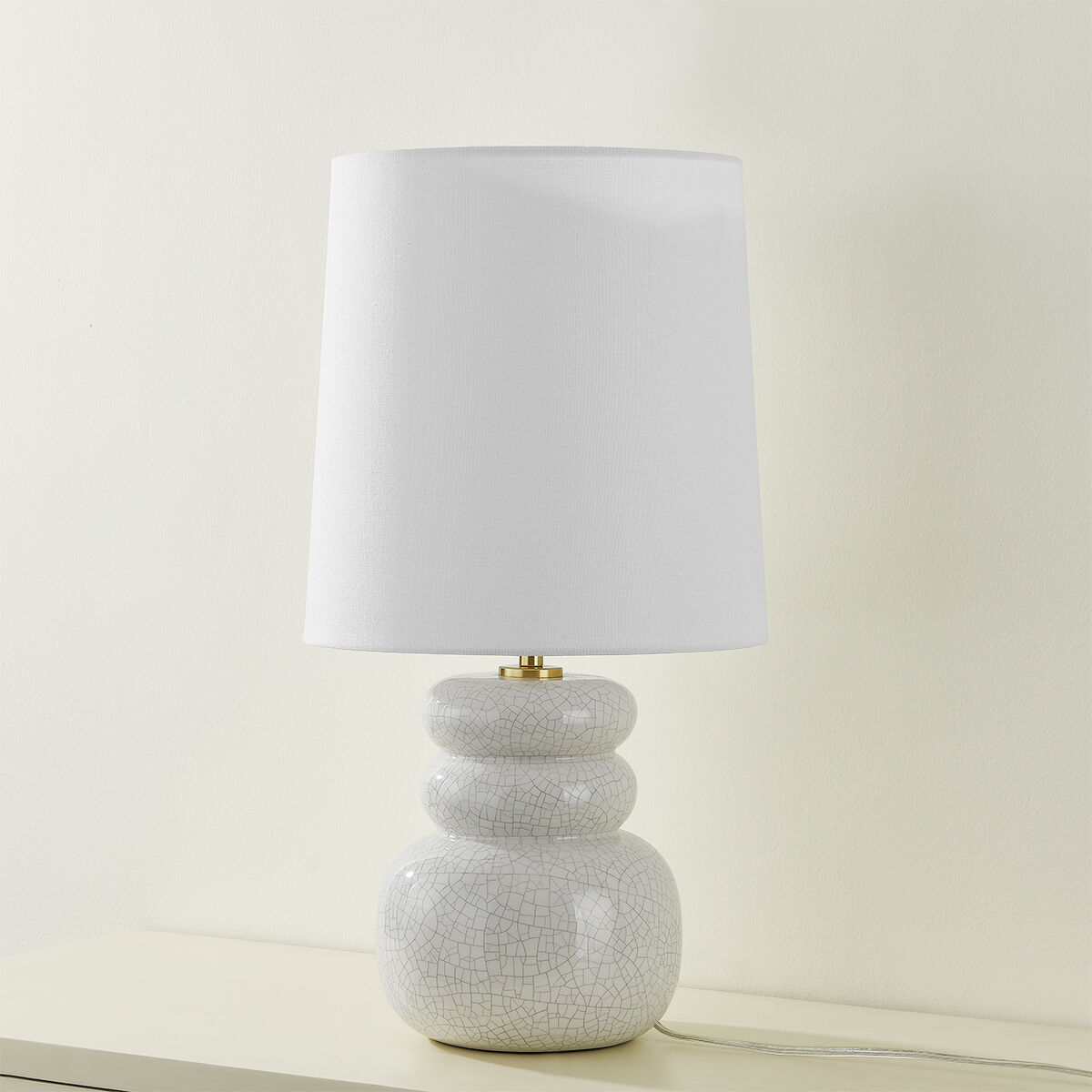Corinne 22.75 inch 15.00 watt Aged Brass/Ceramic Peignoir Crackle Table Lamp Portable Light