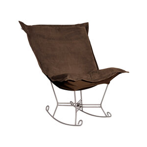 Puff Titanium Frame with Bella Chocolate Scroll Rocker with Cover