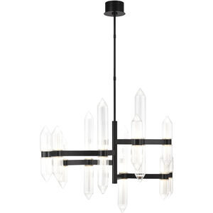 Avroko Langston LED Plated Dark Bronze Chandelier Ceiling Light, Integrated LED