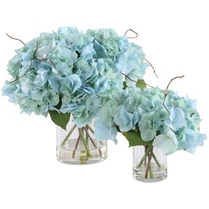 Tranquil Blue Blooms Blooms in Vases, Set of 2