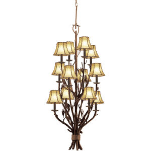 Ponderosa 12 Light 22 inch Ponderosa Foyer Light Ceiling Light in Leather-wrapped