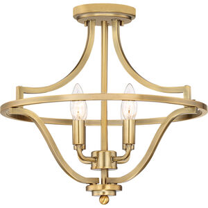 Harvel 4 Light 16 inch Weathered Brass Semi-Flush Mount Ceiling Light