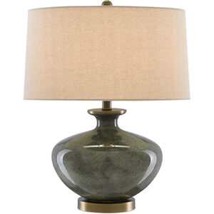 Greenlea 21.25 inch 150 watt Dark Gray/Moss Green/Antique Brass Table Lamp Portable Light