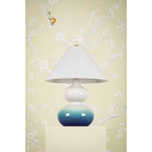 Aimee 21.25 inch 60.00 watt Aged Brass and Blue Ombre Table Lamp Portable Light