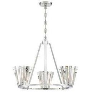 Ricca 3 Light 28.5 inch Chrome Chandelier Ceiling Light
