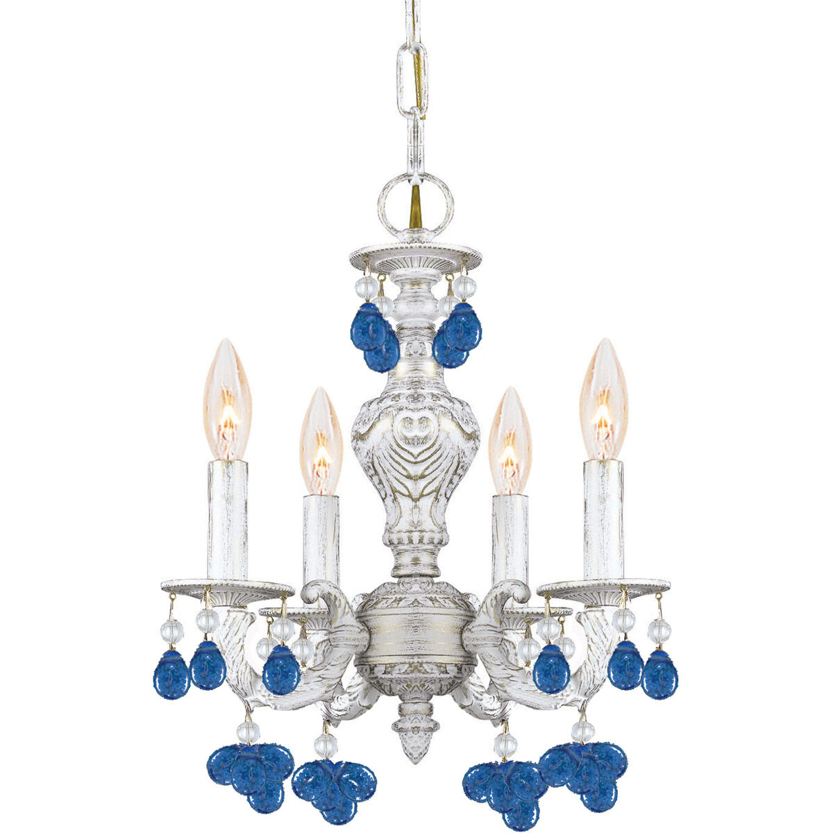 Paris Market 4 Light 13.5 inch Antique White Mini Chandelier Ceiling Light