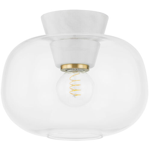 Ariella 1 Light 12 inch Aged Brass Flush Mount Ceiling Light