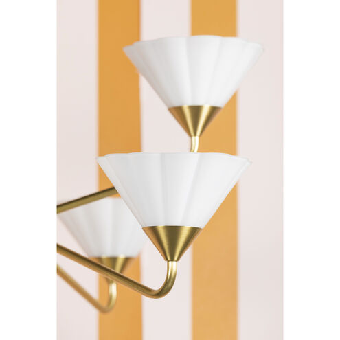 Kelsey 6 Light 35 inch Aged Brass Chandelier Ceiling Light