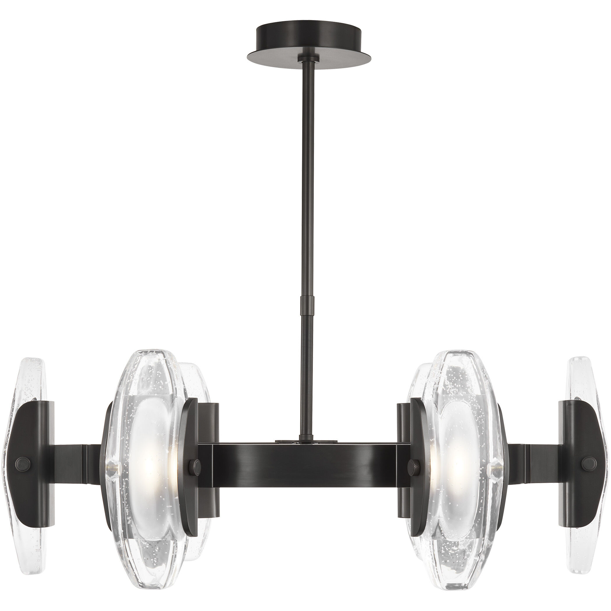 Avroko Wythe LED Plated Dark Bronze Chandelier Ceiling Light, Integrated LED