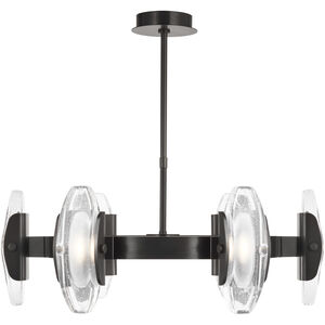 Avroko Wythe LED Plated Dark Bronze Chandelier Ceiling Light, Integrated LED
