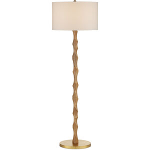 Sunbird 64 inch 150 watt Natural and Brass Floor Lamp Portable Light
