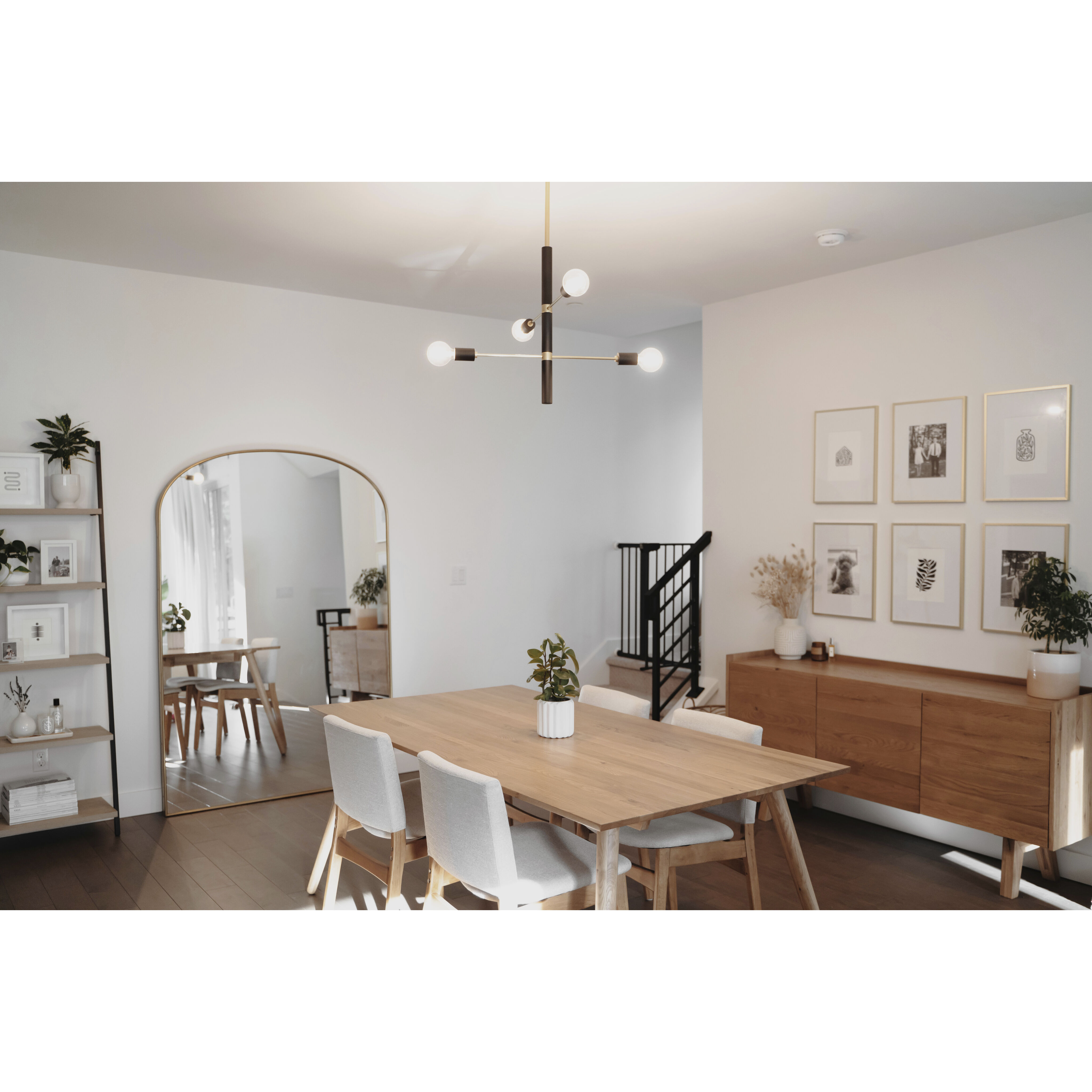 Astrid 4 Light 24 inch Aged Brass Chandelier Ceiling Light in Aged Brass and Black